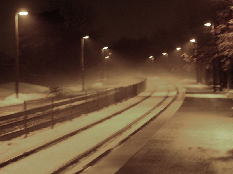 Brandeis/Roberts commuter rail station, Waltham MA outside of Boston Photo by Robert Cudmore