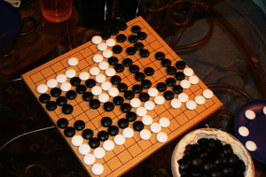 A finished game of Go on a 13 X 13 board for beginners.  Photo by Chad Miller from Orlando, Florida, US of A